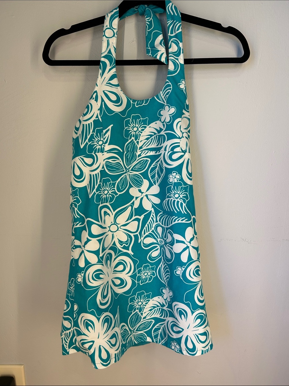 Teal & White Floral Reversible Dress
